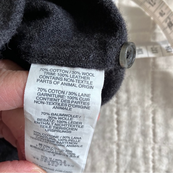 JCrew unisex cotton/wool button down shirt w/leather elbow patches - Picture 10 of 12